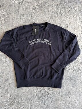 PrettyLittleThing - Columbia Embroidered Logo Navy Oversized Sweatshirt M